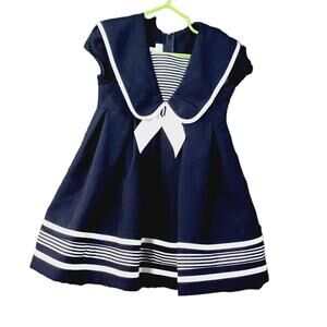 Bonnie Baby Navy Blue Sailor Dress  24 Months